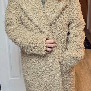 Oversized fuzzy Teddy coat